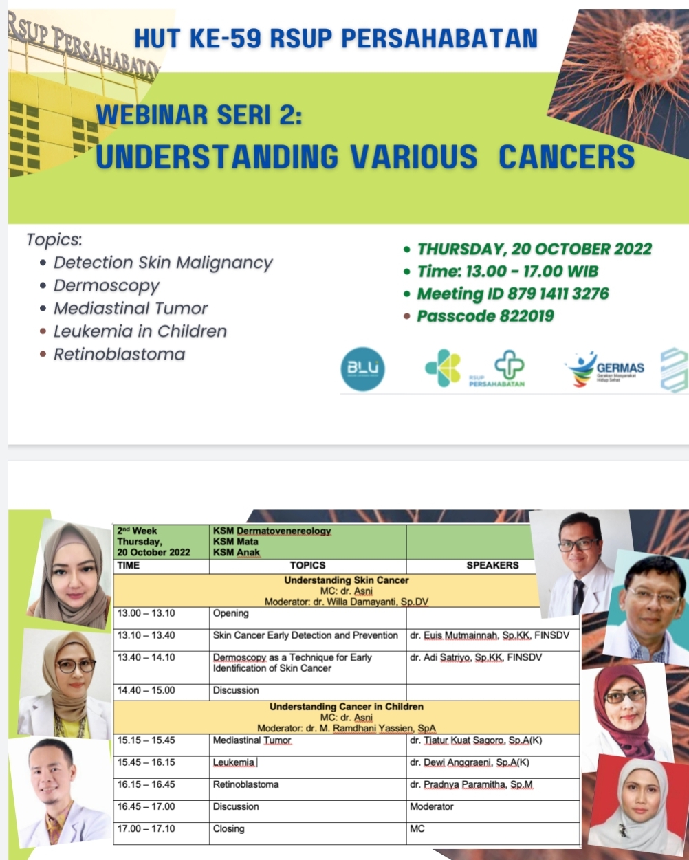 Webinar Seri 2: Understanding Various Cancers, 20 Oktober 2022